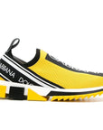 Chic Logo-Print Stretch Sneakers in Vibrant Yellow