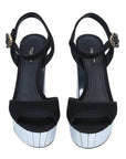 Elegant Silk Crepe Jewel Buckle Sandals