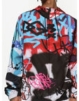 Graffiti-Inspired Nylon Hooded Jacket