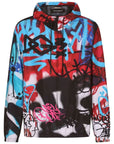 Graffiti-Inspired Nylon Hooded Jacket