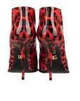 Elegant Leopard Print Patent Ankle Boots