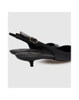 Elegant Black Leather Sling Pumps