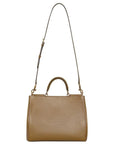 Elegant Calfskin Leather Shopper with Gold Accents
