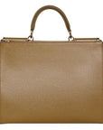 Elegant Calfskin Leather Shopper with Gold Accents