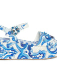 Majolica Crystal-Embellished Wedge Sandals