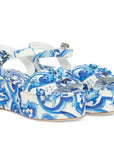 Majolica Crystal-Embellished Wedge Sandals