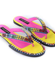 Crystal Embellished Silk Blend Flip-Flops