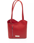 Elegant Red Leather Backpack