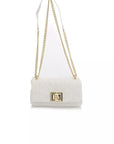 Chic White Leather Shoulder Flap Bag