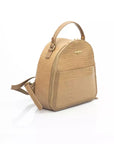 Elegant Beige Backpack with Golden Accents