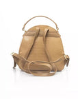 Elegant Beige Backpack with Golden Accents