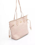 Elegant Pink Shoulder Bag with Golden Accents