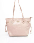 Elegant Pink Shoulder Bag with Golden Accents