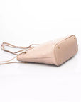 Elegant Pink Shoulder Bag with Golden Accents