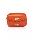 Exquisite Red Shoulder Zip Bag with Golden Details