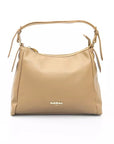 Chic Beige Shoulder Bag with Golden Accents