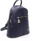 Chic Blue Backpack with Golden Accents