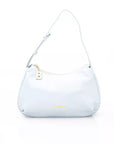 Elegant Light Blue Shoulder Bag with Golden Accents