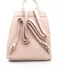 Chic Pink Backpack with Golden Accents