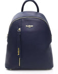 Elegant Blue Backpack with Golden Accents