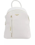 White Elegance Backpack with Golden Accents