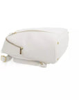 White Elegance Backpack with Golden Accents