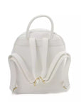 White Elegance Backpack with Golden Accents