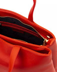 Elegant Red Shoulder Bag with Golden Accents