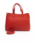 Elegant Red Shoulder Bag with Golden Accents