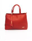 Elegant Red Shoulder Bag with Golden Accents