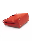 Elegant Red Shoulder Bag with Golden Accents