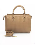 Beige Golden Detail Shoulder Bag