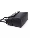 Elegant Black Shoulder Bag with Golden Accents