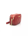 Elegant Red Shoulder Bag with Golden Accents