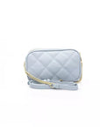 Elegant Light Blue Shoulder Bag with Golden Accents