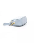 Elegant Light Blue Shoulder Bag with Golden Accents