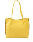 Chic Yellow Handbag with Golden Accents