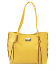 Chic Yellow Handbag with Golden Accents