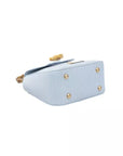 Elegant Light Blue Shoulder Bag with Golden Accents