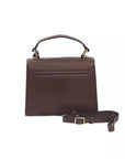 Elegant Brown Shoulder Flap Bag with Golden Accents