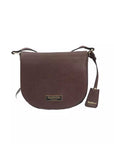 Chic Brown Crossbody Elegance with Golden Accents