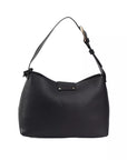 Chic Black Golden-Detailed Designer Handbag