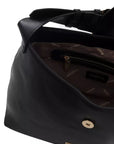 Chic Black Golden-Detailed Designer Handbag