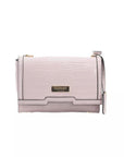 Elegant Pink Shoulder Flap Bag with Golden Accents