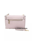 Elegant Pink Shoulder Flap Bag with Golden Accents