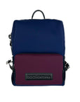 Chic Blue and Wine Red Fabric Backpack