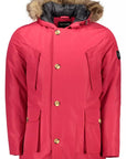 Pink Hooded Jacket with Removable Fur