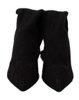 Elegant Black Stretch Socks Boots