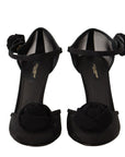 Elegant Black Mesh Heels Pumps