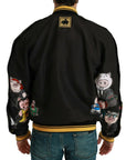 Multicolor Motive Bomber Style Jacket